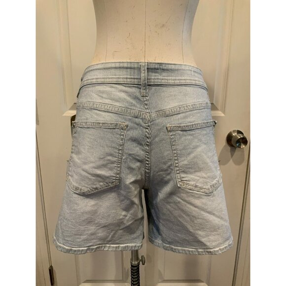 Pilcro and the Letterpress Blue & White Striped "Hyphen Fit" Shorts, Size 28 - Picture 4 of 7